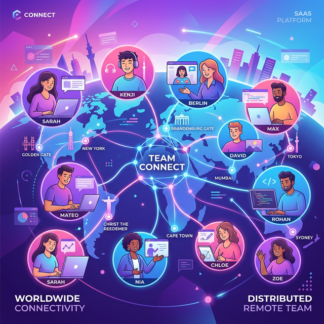 Remote Biolink Platform team members joining a video call from several countries